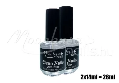 Moonbasanails Clean Nails mit Reisextrakt – Flüssigkeit zur Vorbeugung von Pilzbefall 2x14ml  
