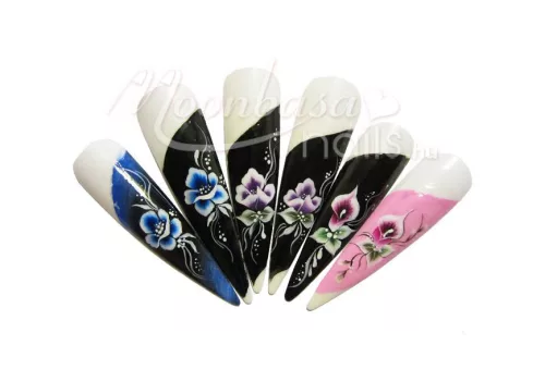 Riesige Kunstnägel 12 Stück #001 N Naturfarben – spitz