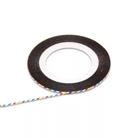 Kunstnagel Zierstreifen  #19 Bunte Streifen mit Glitzer