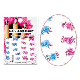 Aufkleber mit Acryleffekt  BLE 1465 Blaue und lila Blumen