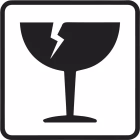   Selbstklebende Etiketten – zerbrechlich – weißer Hintergrund 100 Stück  