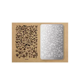 Nagelstempelplatte 9,5 x 14,5 cm GB 006 Schmetterlingsmuster