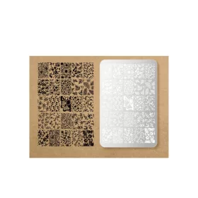   Nagelstempelplatte 9,5 x 14,5 cm xiaoyang 021 Floral Garden Patterns