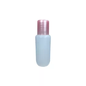   Durchsichtige Kunststoffflasche mit rosa Verschluss, 50 ml, 50 Stück