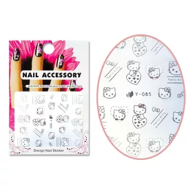 Aufkleber mit Acryleffekt  Y 065 Silber Hello Kitty