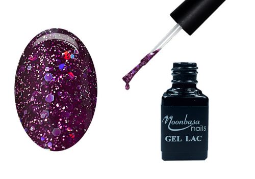 One step géllakk 5ml #264 Sötétbordó szivárvány glitterrel