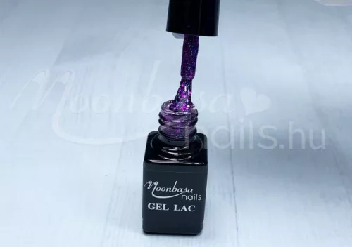 One Step Gellack 5ml #265 Dunkelviolett mit Regenbogenglitter