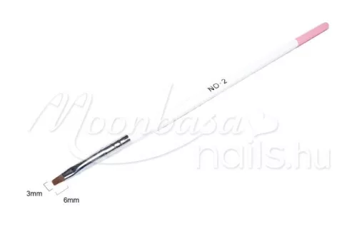 Gel Pinsel flach  Z021 2 Weiß mit rosa Spitze