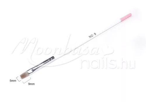 Gelpinsel flach  Z021 8 Weiß mit rosa Spitze