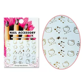 Aufkleber mit Acryleffekt  Y 036 Gold Hello Kitty