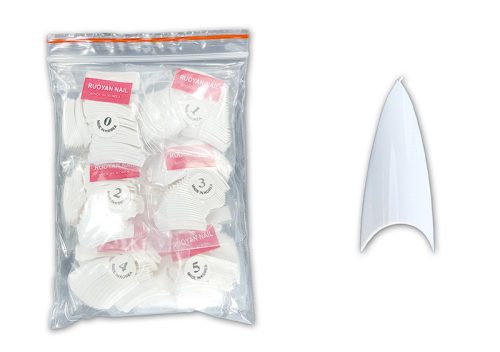 Műköröm Nail tip csomag 500db #002-W Stiletto - fehér