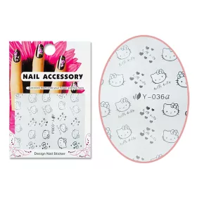 Acryl Effekt Aufkleber  Y036 S Silberne Hello Kitty