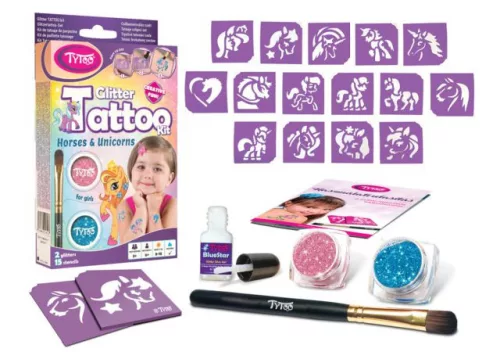 Glitzertattoo Set mit Pferden und Einhörnern  #501799 