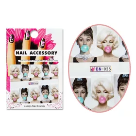   Acryl Effekt Aufkleber  BN 025 Audrey Hepburn und Marilyn Monroe Bubble Gum