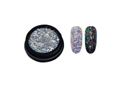 Glitter páva  #01 Króm