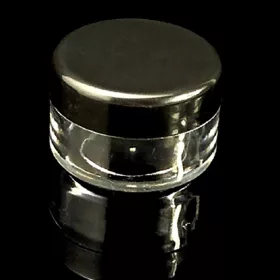   Durchsichtiger Kunststoffbehälter mit schwarzem Deckel, 7 ml #008 