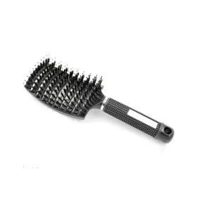 Gebogene Haarbürste für dickes Haar  #001 B Schwarz