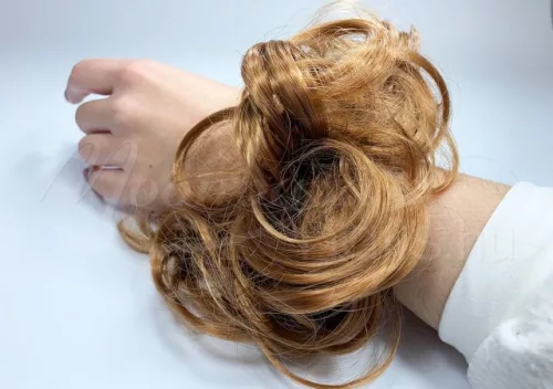 Gummiband Zopf/Haarknoten  #A302Q5 30 Haselnussbraun