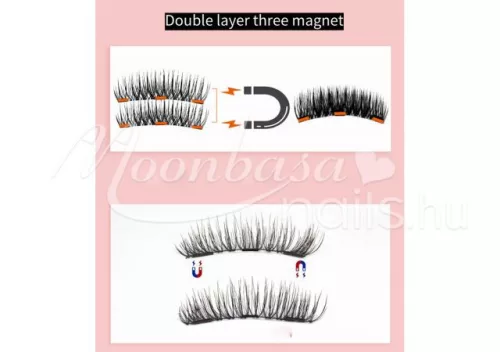Zweilagige Wimpern mit drei Magneten 1 Paar + Pinzette #KS01 3 