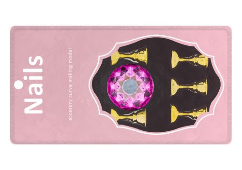 Mágneses díszítő tip tartó gyémánttal   Pink