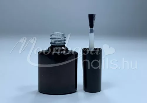 Flache Nagellackflasche 7 ml #010 B Glänzend Schwarz