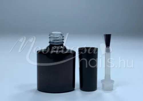 Flache Nagellackflasche 7 ml #010 B Glänzend Schwarz