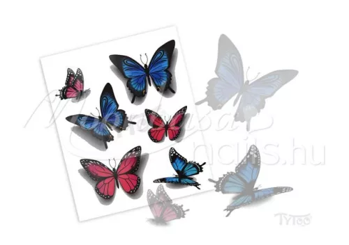 Tattoo Aufkleber  RH 001 Blaue und rote Schmetterlinge