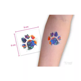 Aufkleber Tattoo  CE 234 Farbige Pfoten